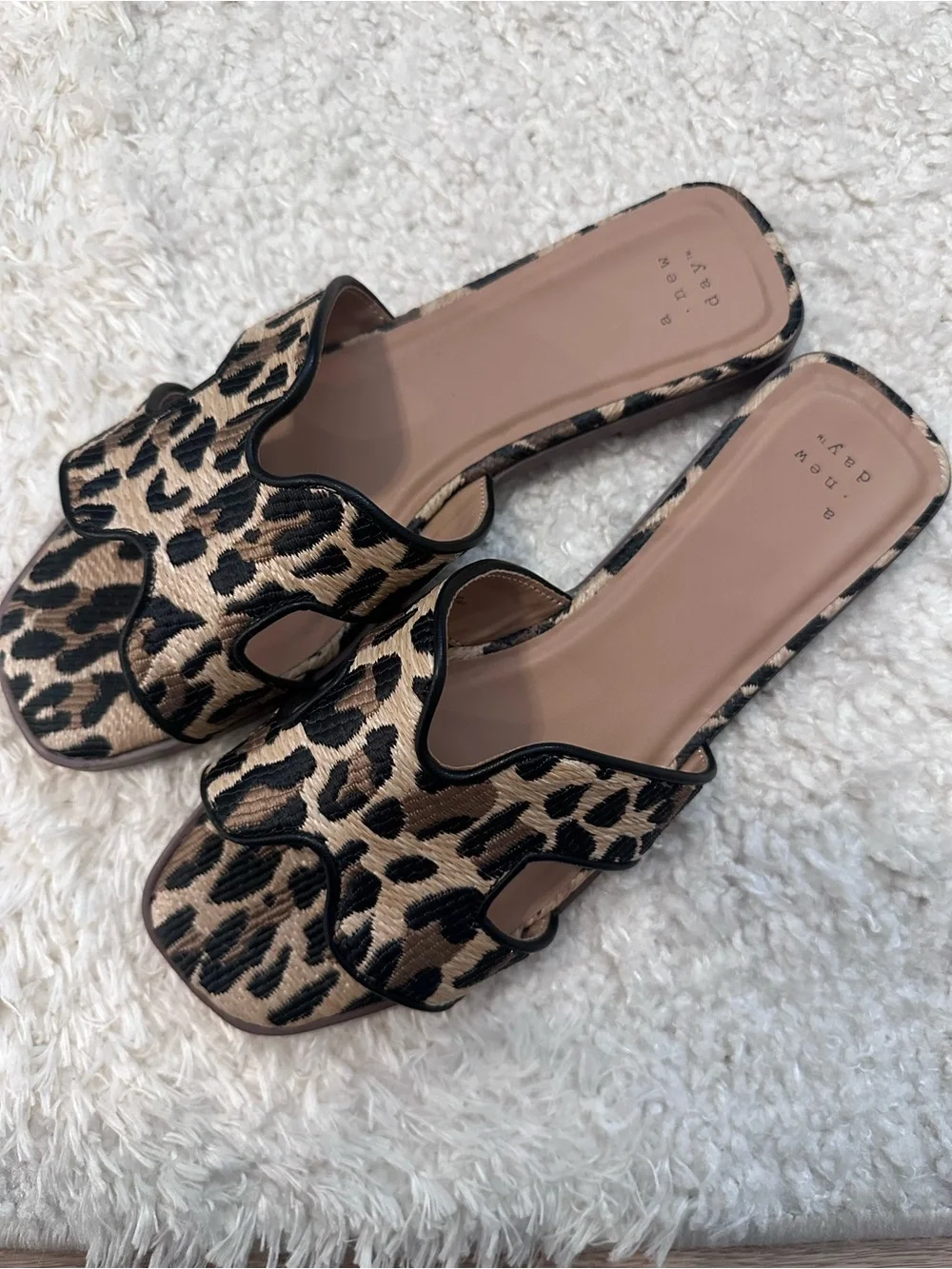 A New Day Leopard-Print Open-Side Slide Sandal
